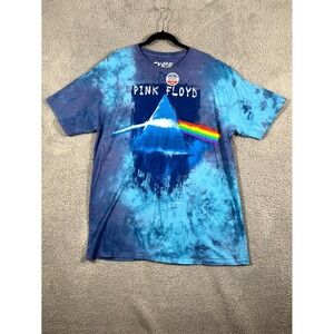Liquid Blue Pink Floyd Graphic T Shirt Mens 2XL Blue Tie Dye Cotton Rock Band